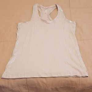 Fabletics pink with silver sparkle details tank